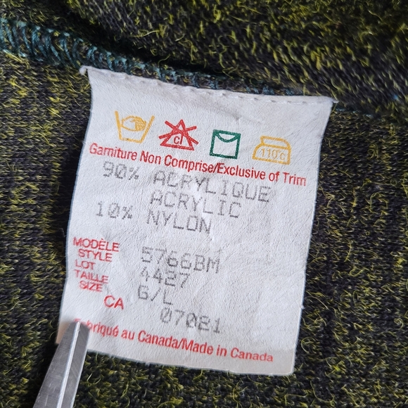 Daniel Laurent Acrylic Cardigan Size Large - Picture 9 of 10